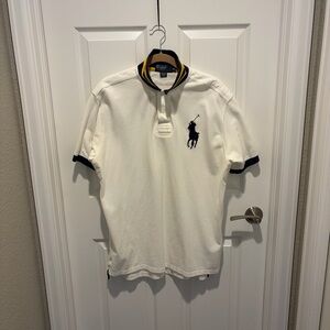 Ralph Lauren Cream Polo with Navy and Yellow Trim